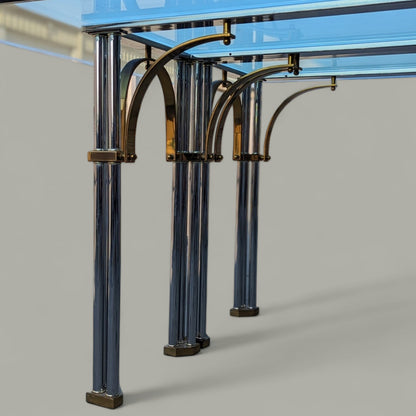 Glass Top Dining Table by Maison Jansen