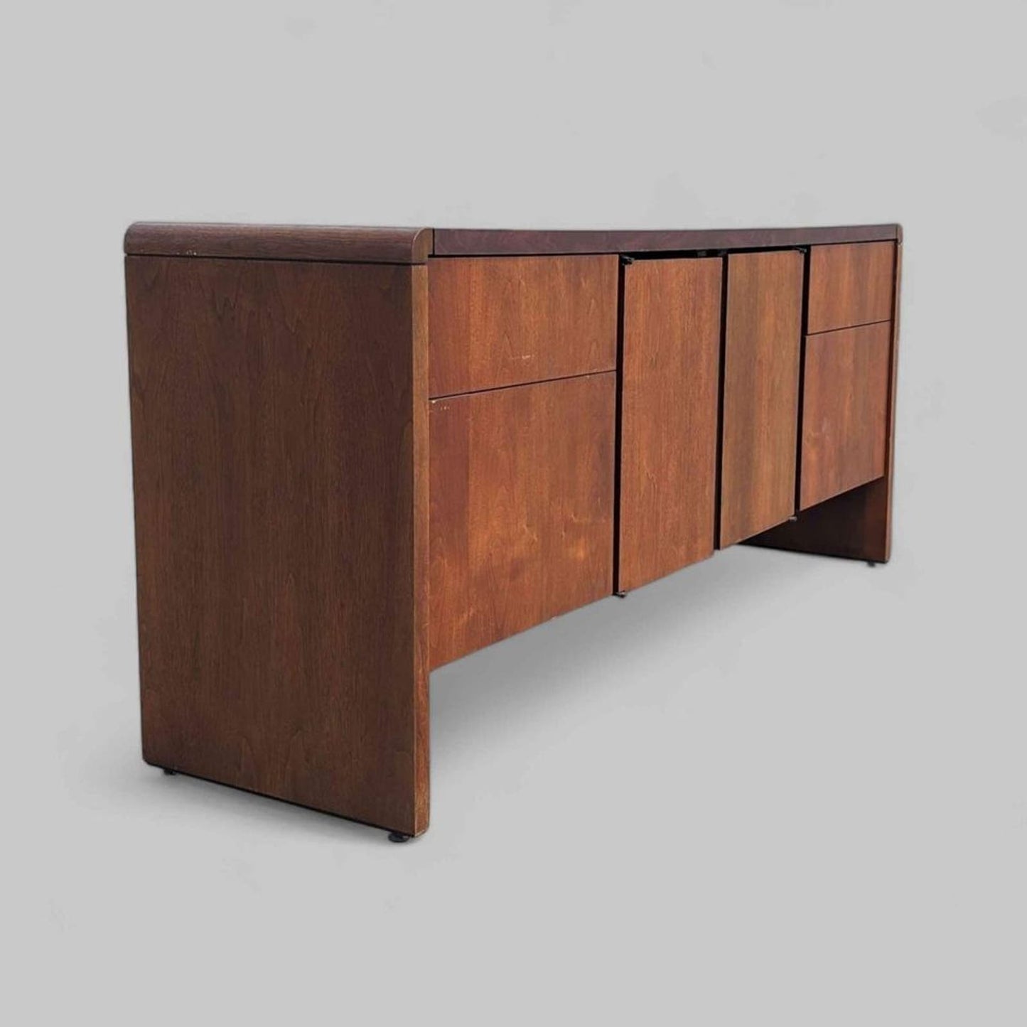 Mid Century Credenza, Office, Filing Cabinet, Walnut, Laminate, MCM, Retro, Living Room, Bedroom