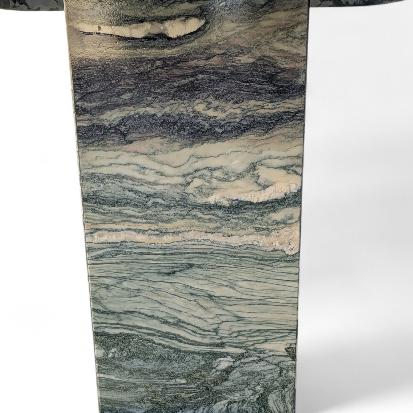 Green Marble Side Tables, Pair c. 1980s