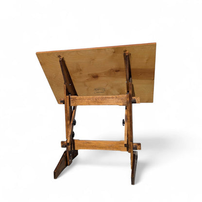 Vintage Versa Tables Adjustable Drafting Table in Solid Wood