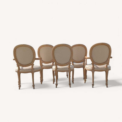 Six Dining Chairs by Casa Stradivari, Faux Bois, c. 1980s