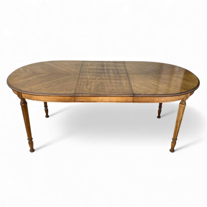 Vintage Oval Dining Table with Leaf, c. 1950s