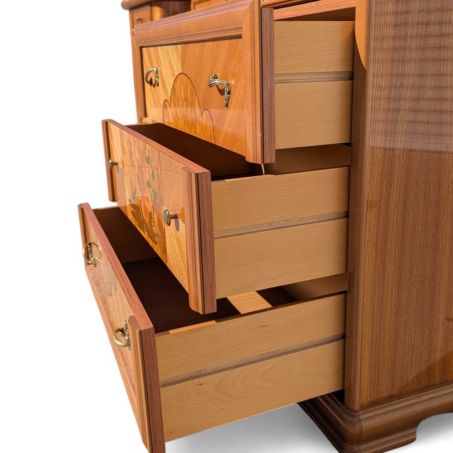 Postmodern Lacquer Dresser with Faux Marble Top