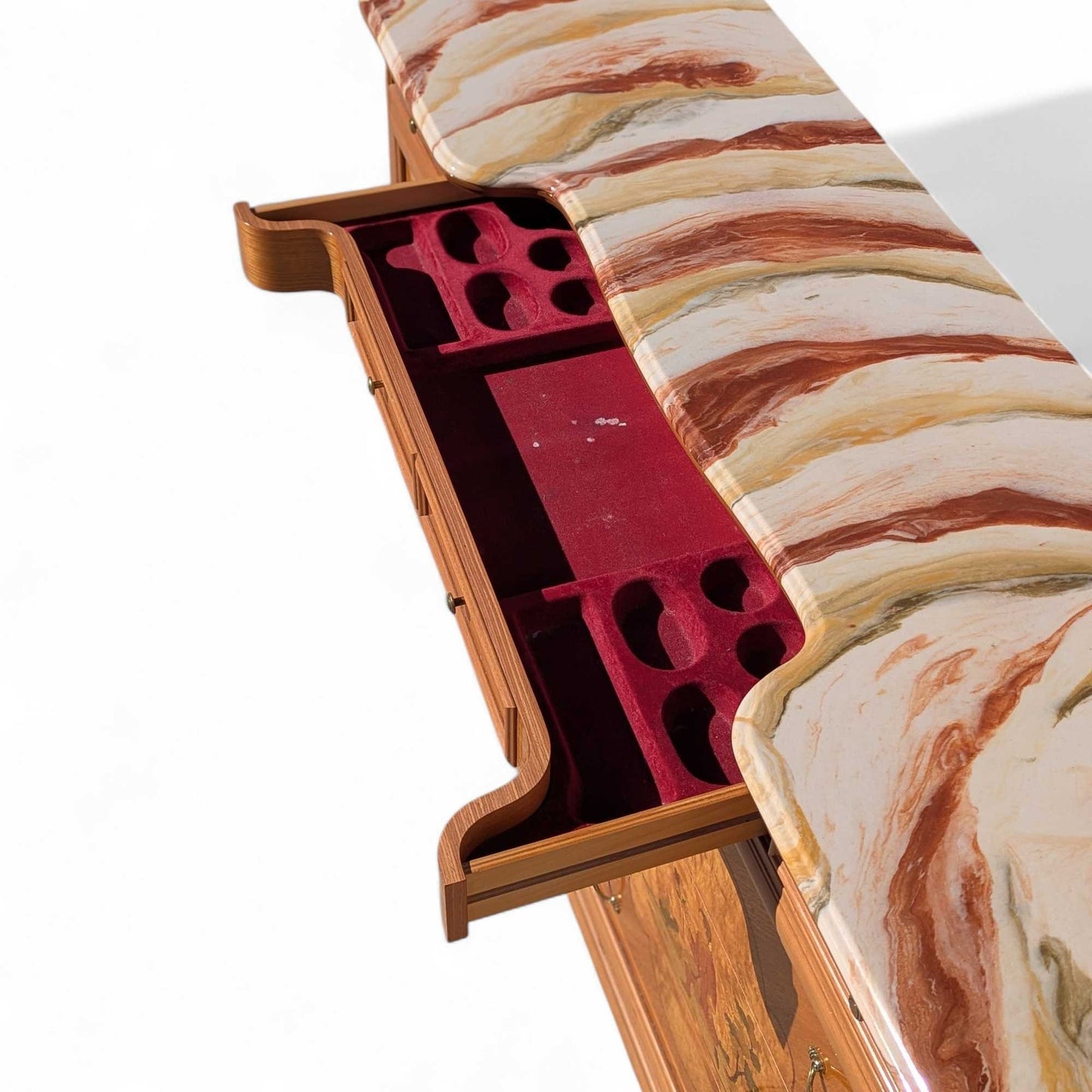 Postmodern Lacquer Dresser with Faux Marble Top