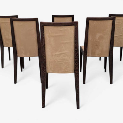 Six Dining Chairs –  Contemporary, Faux Suede, Mid Century Style