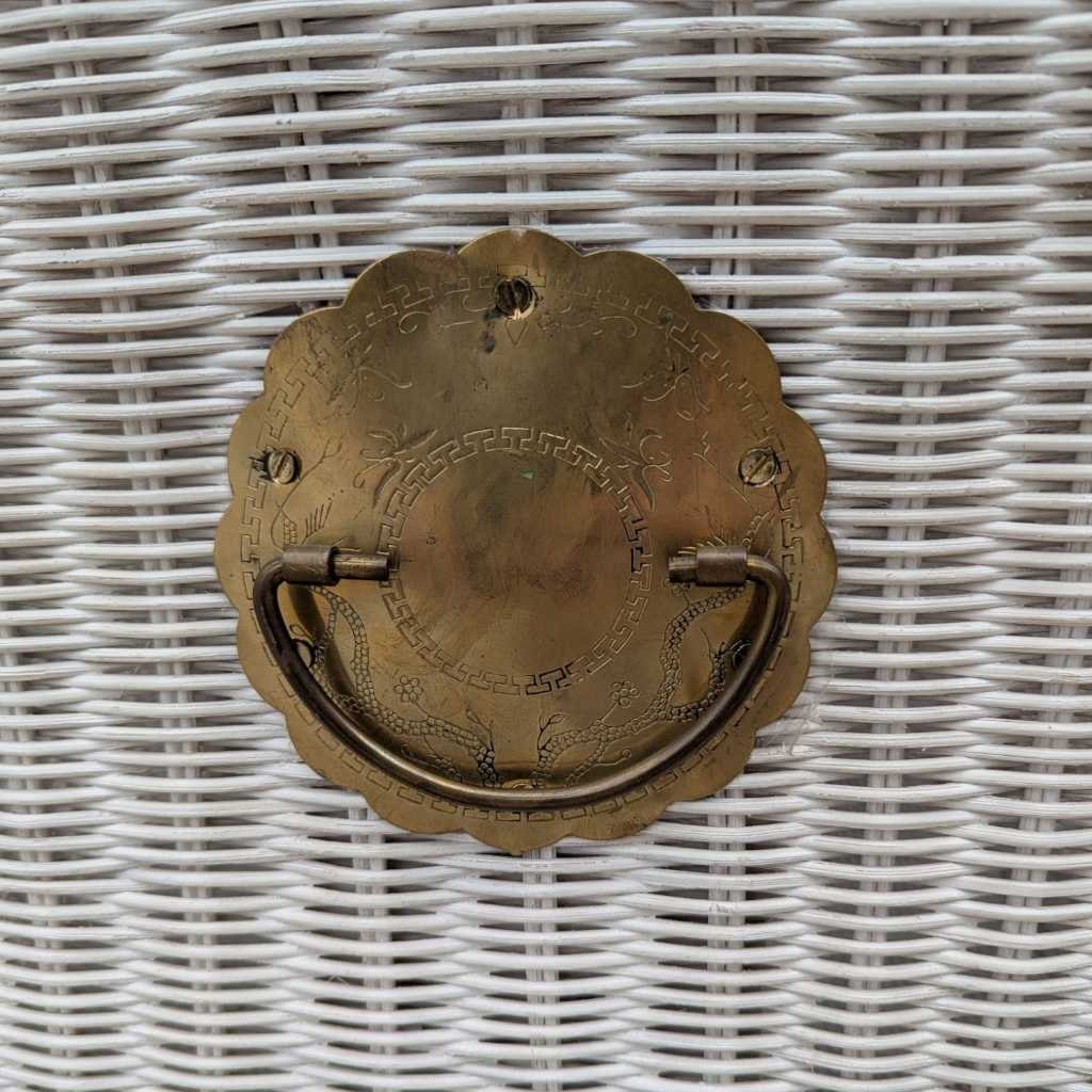 Vintage White Wicker Trunk