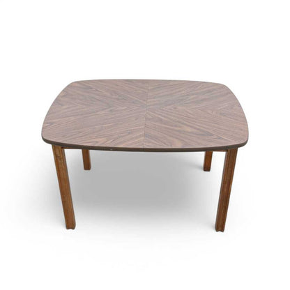 Mid-Century Modern Walnut-Look Laminate Dining Table