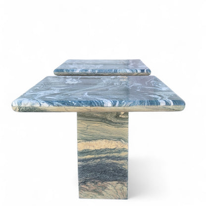 Green Marble Side Tables, Pair c. 1980s
