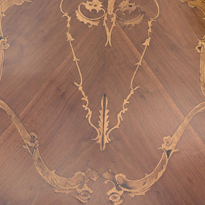 Antique Renaissance Revival Marquetry Dining Table