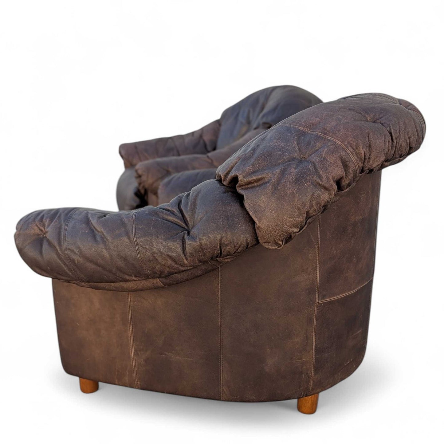 Leather Lounge Chairs, Pair c.1970s