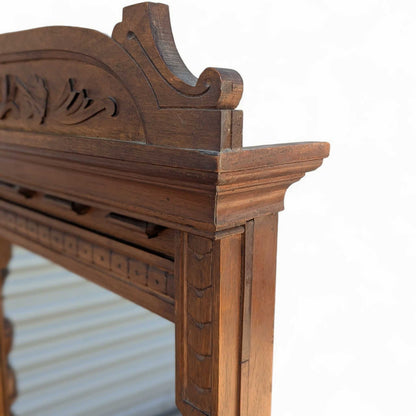 Antique Carved Wood Wall Mirror