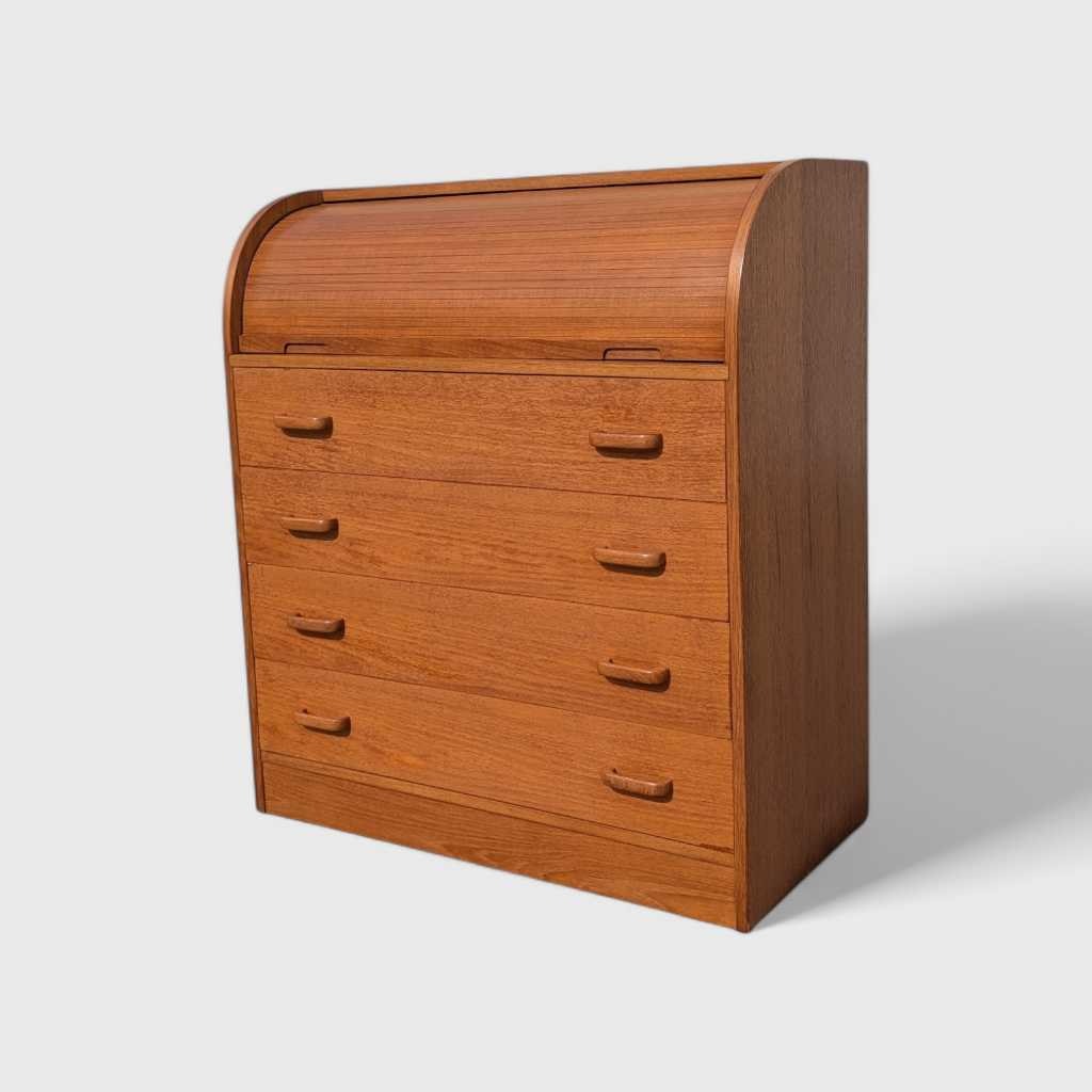 Mid-Century Danish Teak Roll-Top Desk by Egon Ostergaard, 1970s — view 14 of 16