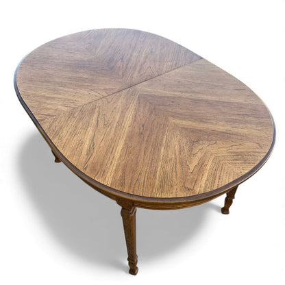 Vintage Oval Dining Table with Leaf, c. 1950s