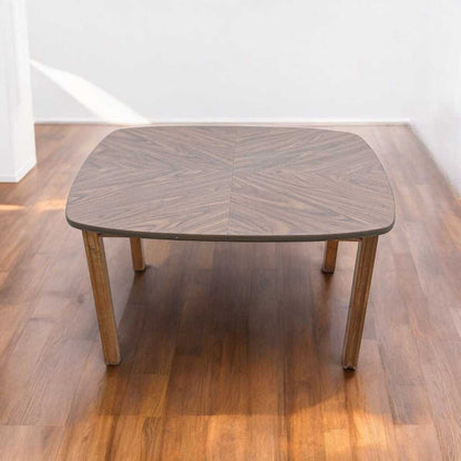 Mid-Century Modern Walnut-Look Laminate Dining Table