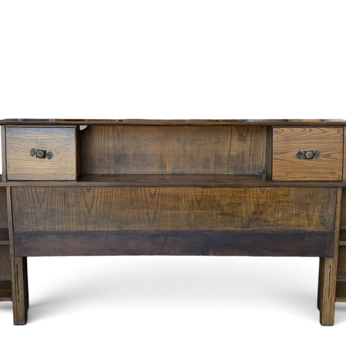 Vintage L.A. Period Furniture Headboard with Integrated Nightstands