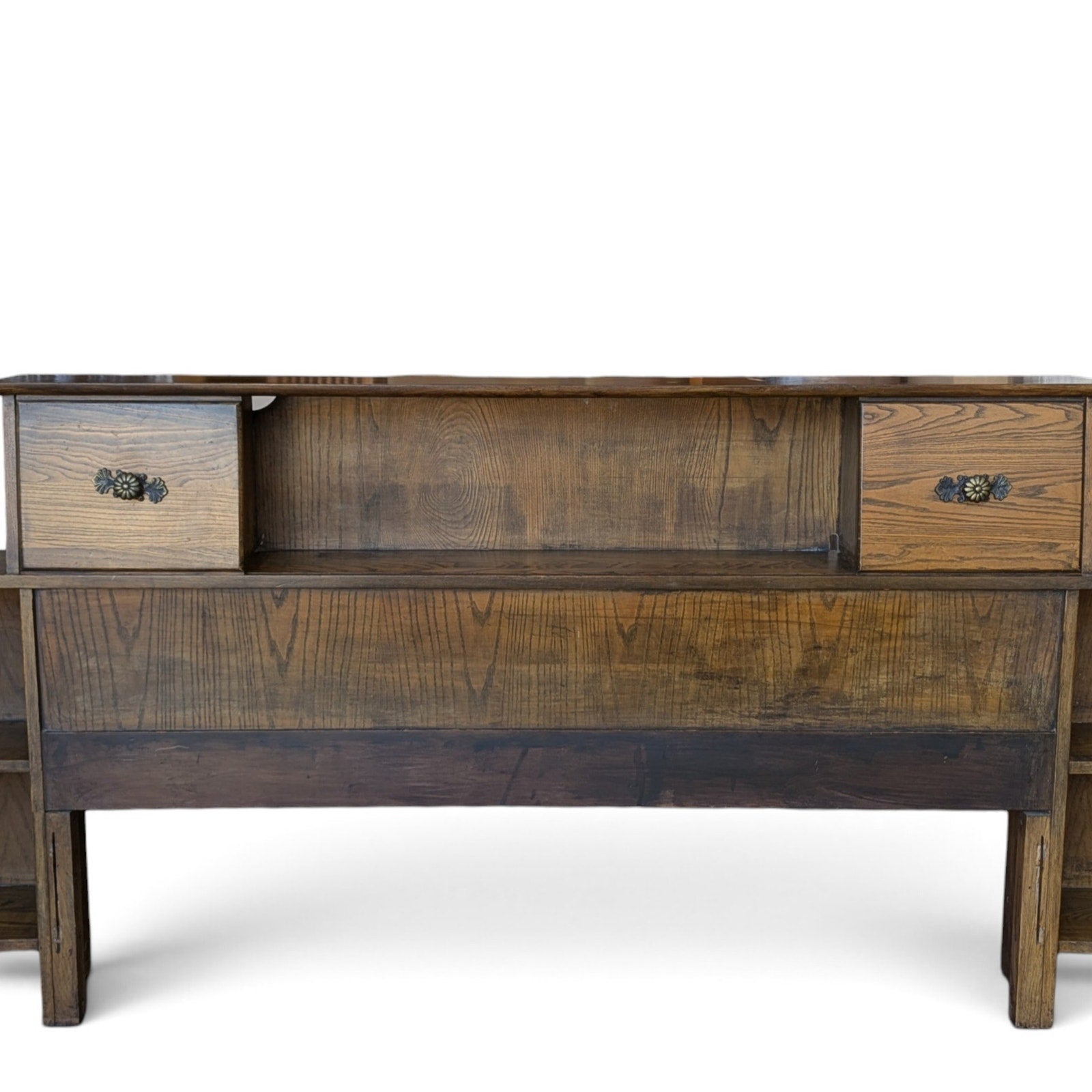 Vintage L.A. Period Furniture Headboard with Integrated Nightstands — view 4 of 16