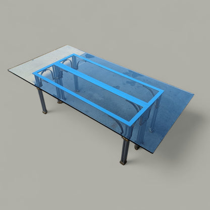Glass Top Dining Table by Maison Jansen