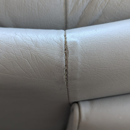 Vintage Nicoletti Italia Gray Leather Postmodern Loveseat, 1980s