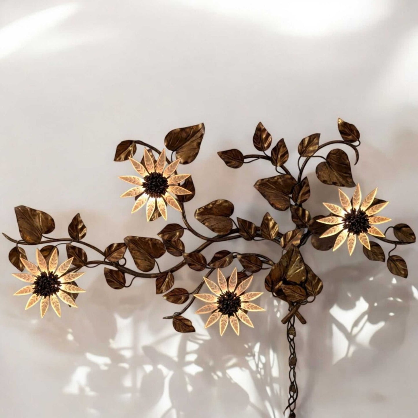 Vintage Italian Sunflower Wall Sconce