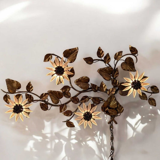 Vintage Italian Sunflower Wall Sconce