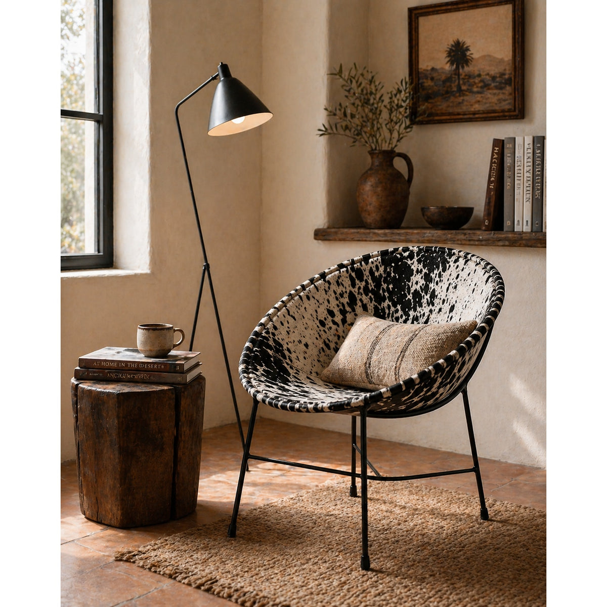 Mexican Cowhide and Iron Lounge Chairs, Made-to-Order Pair — view 3 of 9