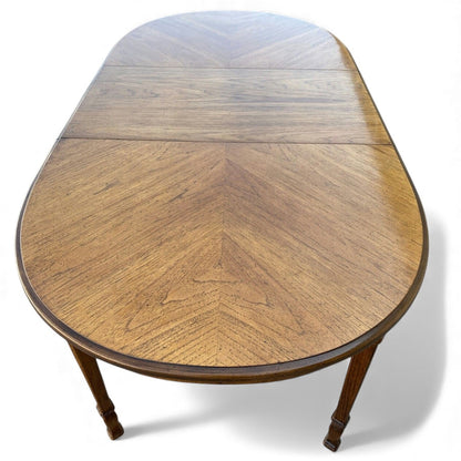Vintage Oval Dining Table with Leaf, c. 1950s