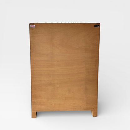 Mid-Century Modern D-Scan Captain Line Tallboy Dresser in Teak with Brass Pulls