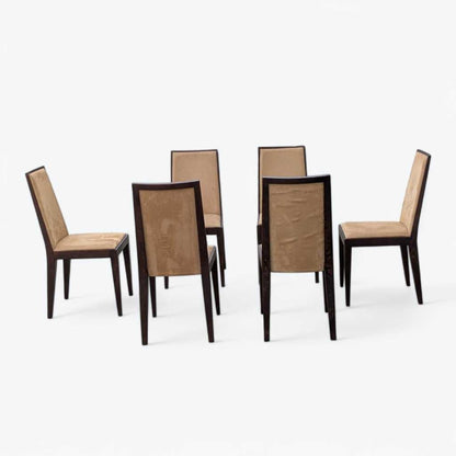 Six Dining Chairs –  Contemporary, Faux Suede, Mid Century Style