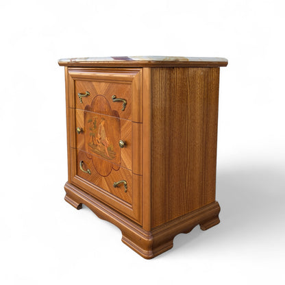 European-Inspired Three-Drawer Nightstand, Late 20th Century