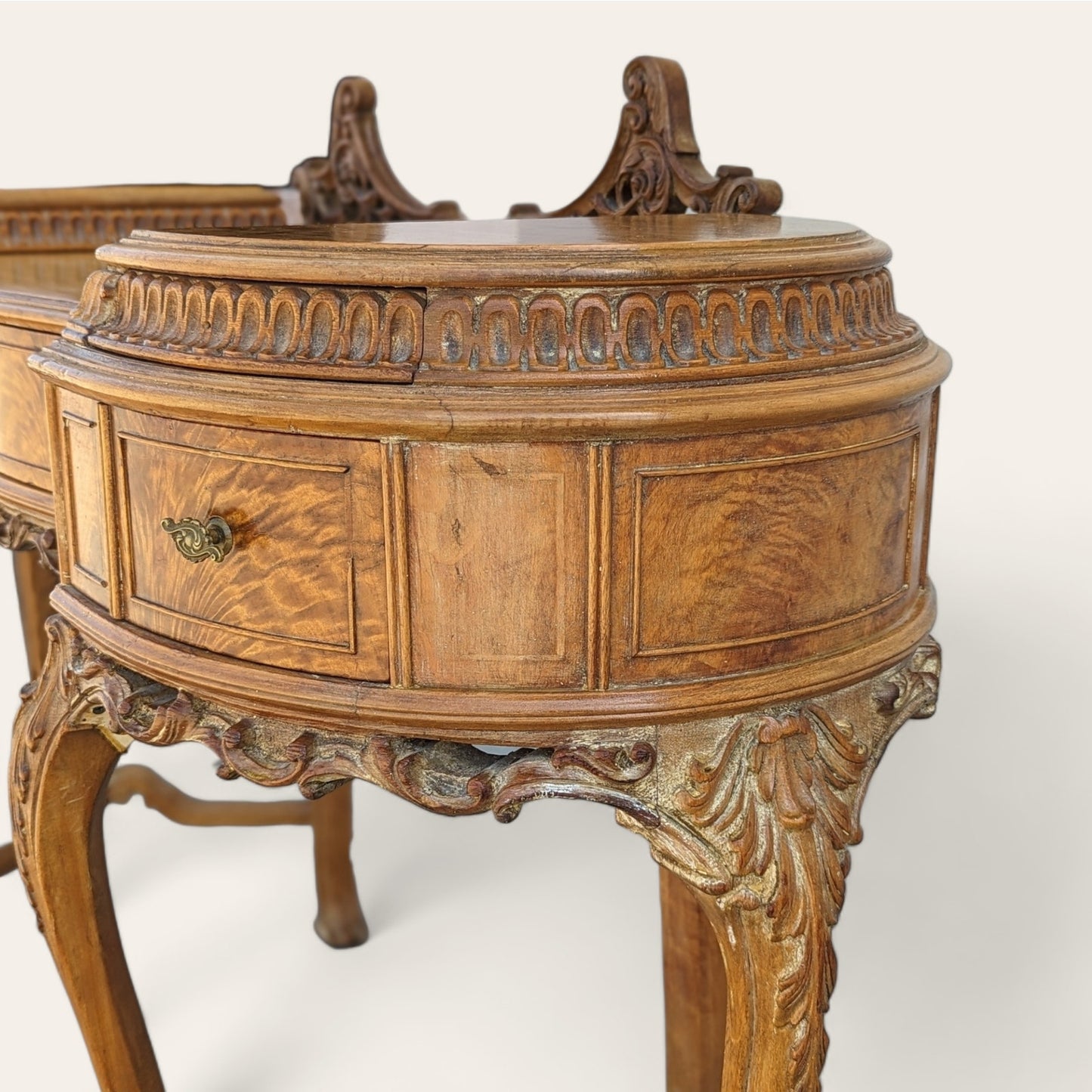 Antique Desk, Louis XV Style Writing Desk, 18th Century French Rococo, Ornate Carved Wood, Elegant Curved Legs, Vintage Furniture Piece