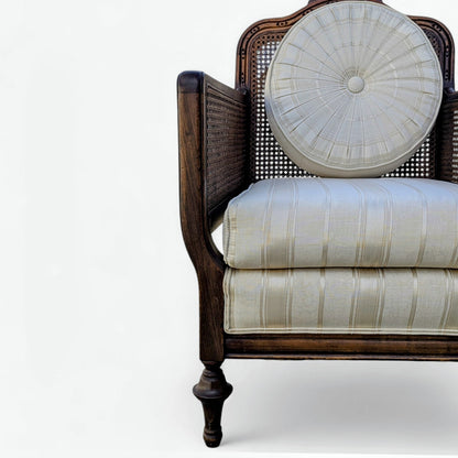 Vintage Carved Wood Club Chair, c. 1970s