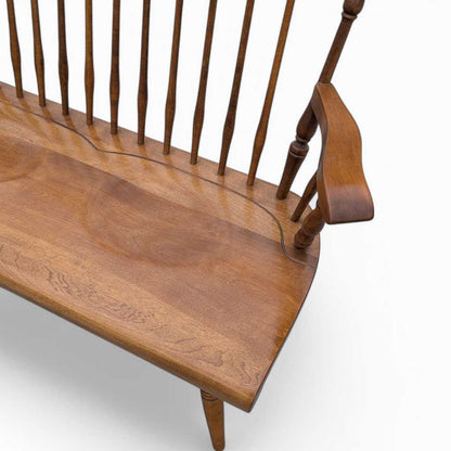 Vintage Wooden Bench – Spindle Back Bench, Classic Farmhouse Style