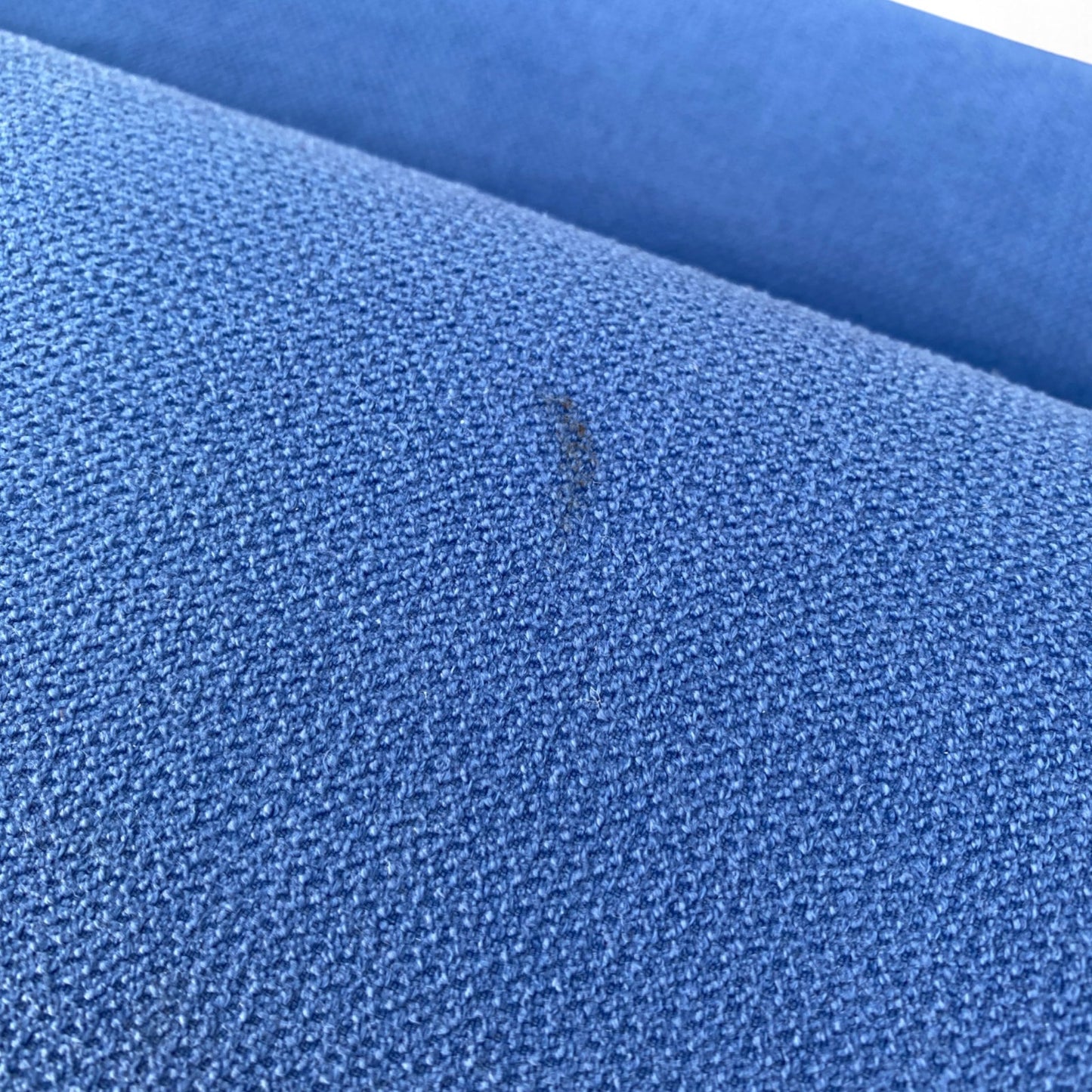 Mid-Century Canadian Teak Pull-Out Sofa Bed in Blue Upholstery, 1970s Modern Convertible Sleeper