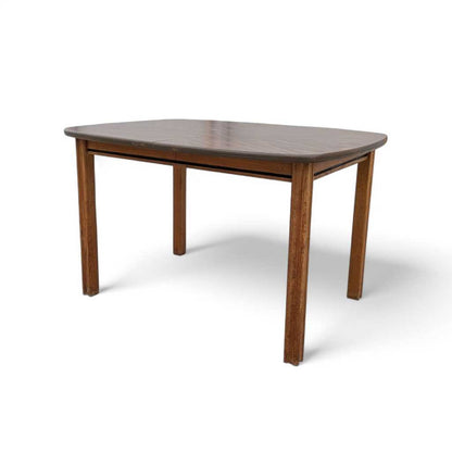 Mid-Century Modern Walnut-Look Laminate Dining Table