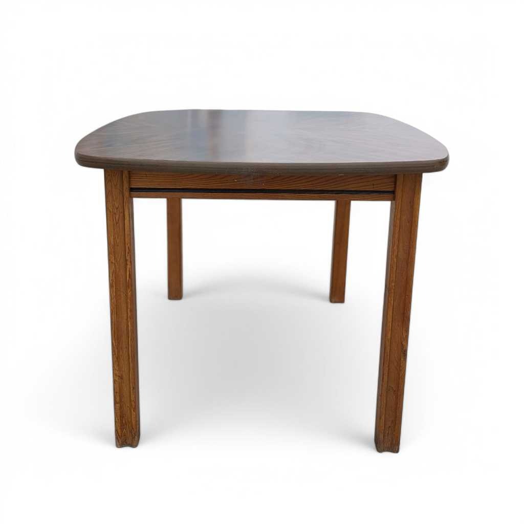 Mid-Century Modern Walnut-Look Laminate Dining Table