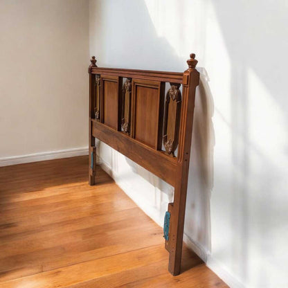 Vintage Carved Wood Full-Size Headboard