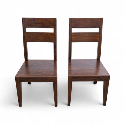 Set of 8 Crate & Barrel Basque Honey Wood Dining Chairs