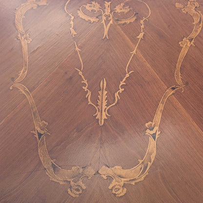 Antique Renaissance Revival Marquetry Dining Table