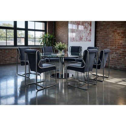 Chrome Cantilever Dining Chairs, Set of 6