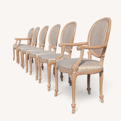 Six Dining Chairs by Casa Stradivari, Faux Bois, c. 1980s