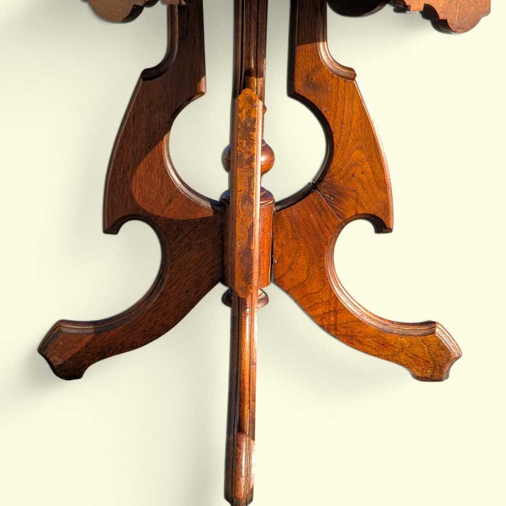 Late-19th-Century Marble-Top Carved Wood Parlor Side Table