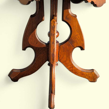 Late-19th-Century Marble-Top Carved Wood Parlor Side Table