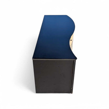 Italian Postmodern Sideboard by Carlo Malnati • Sculptural Curved Cabinet with Inlaid Wood Marquetry Fronts