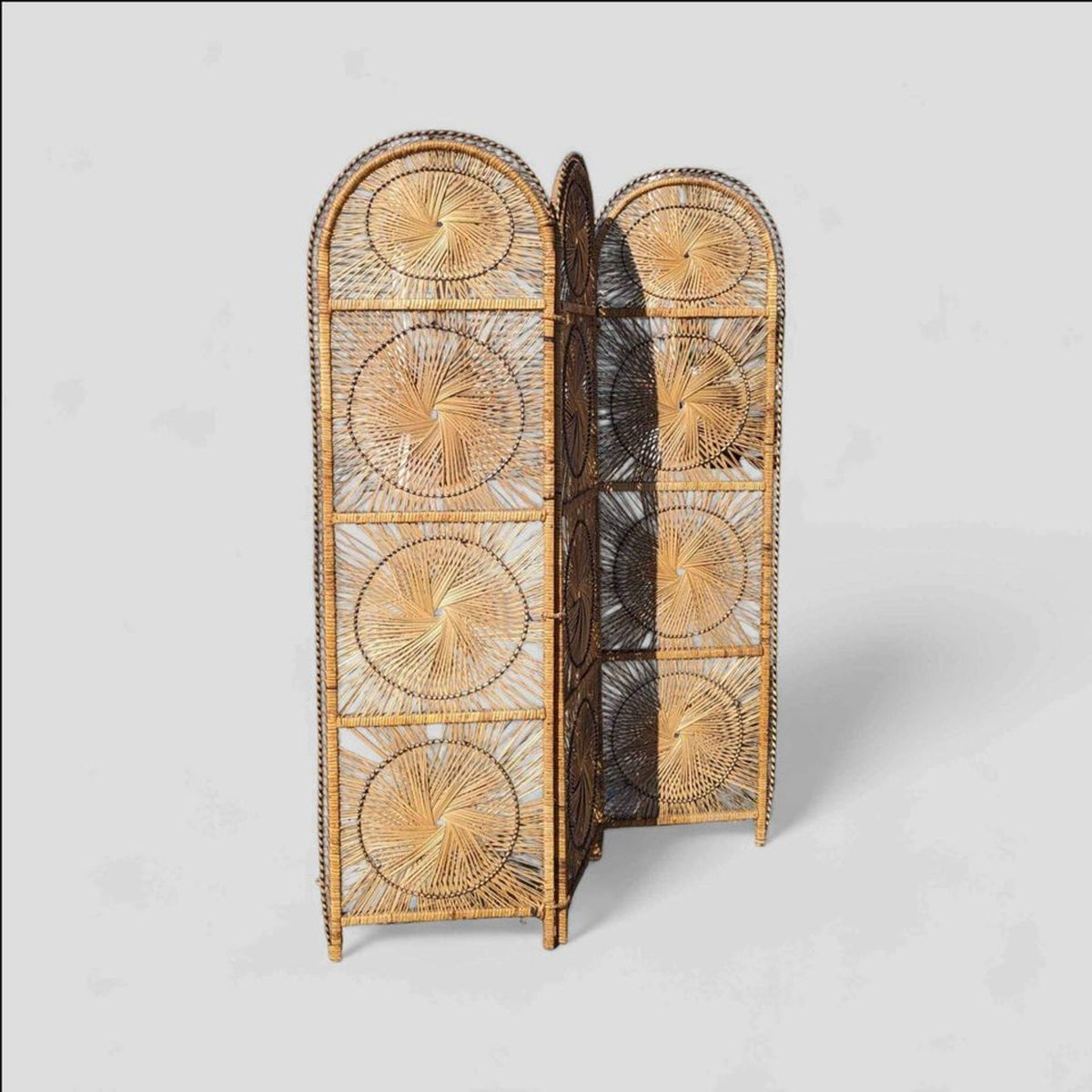 Rattan Room Divider, Starburst, Mid Century, MCM, Boho Chic, Backdrop, Bedroom, Living Room — view 4 of 7