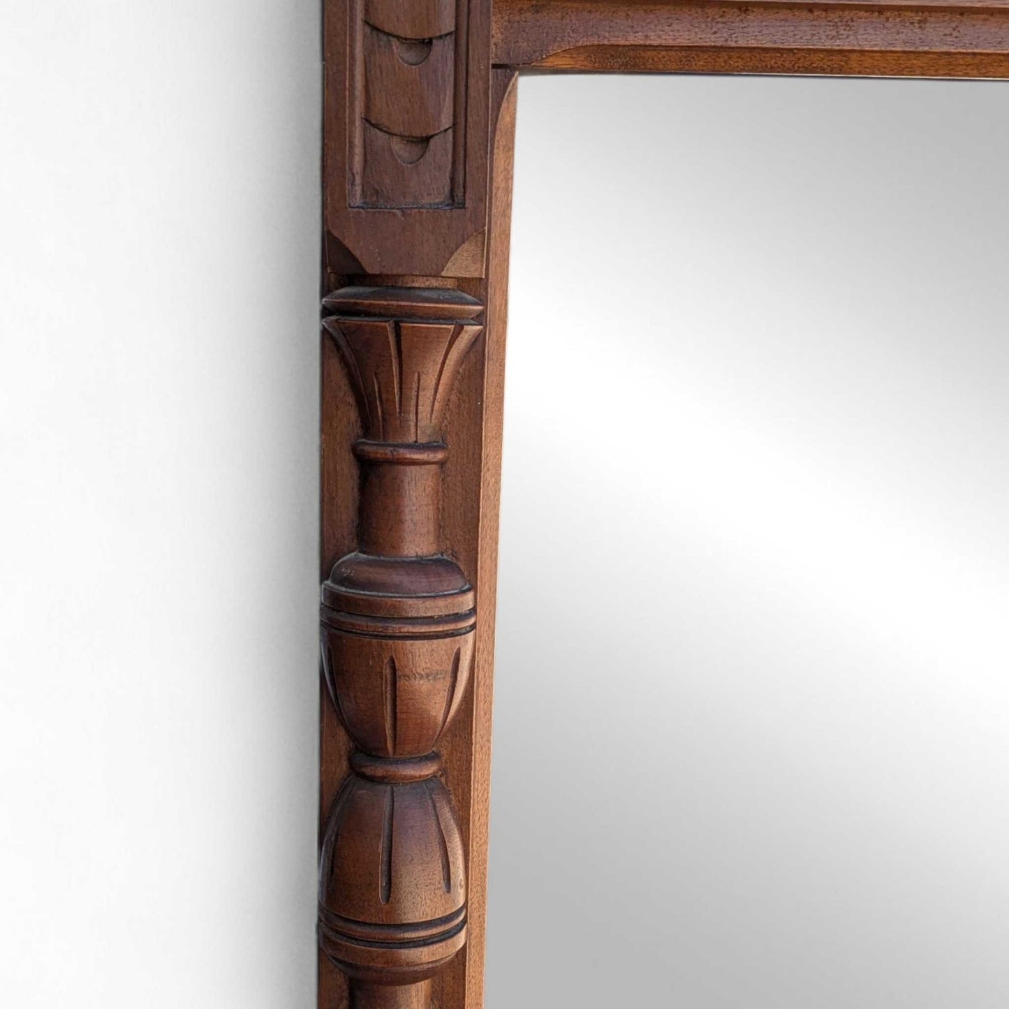 Antique Carved Wood Wall Mirror
