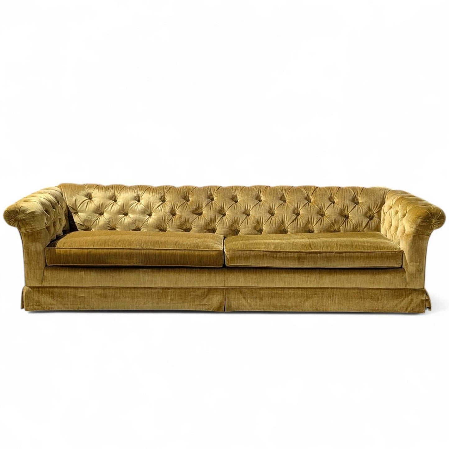 Vintage Hollywood Regency Gold Velvet Sofa