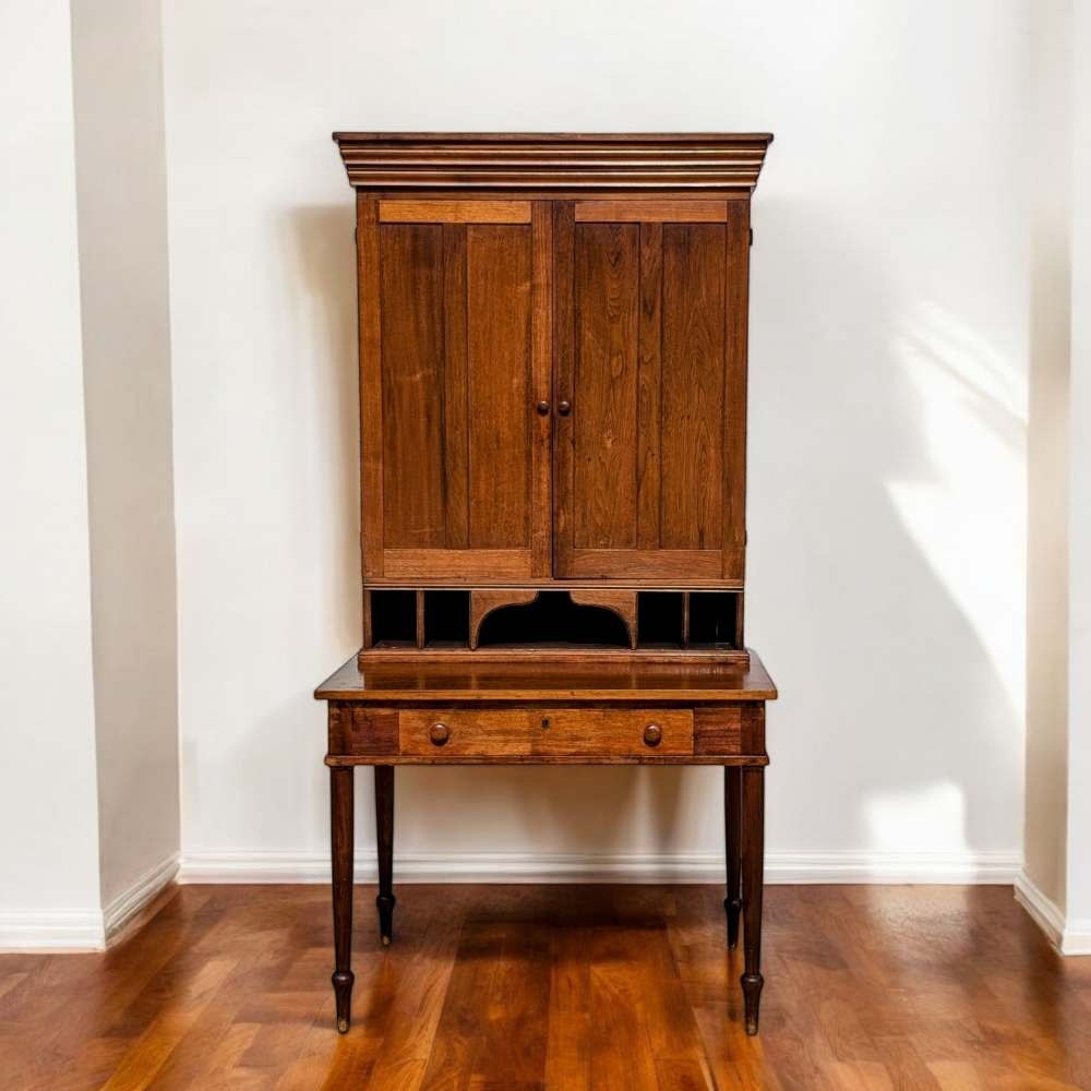 Antique Secretary Desk, Hutch, Early American, Walnut, C. 1800s, Office, Living Room