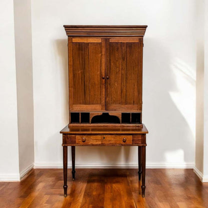 Antique Secretary Desk, Hutch, Early American, Walnut, C. 1800s, Office, Living Room