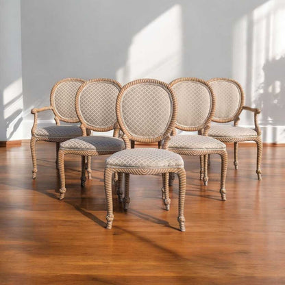 Six Dining Chairs by Casa Stradivari, Faux Bois, c. 1980s