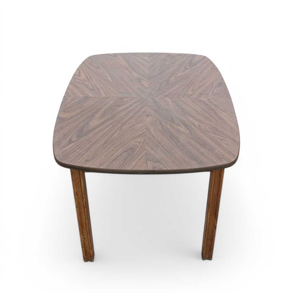 Mid-Century Modern Walnut-Look Laminate Dining Table — view 14 of 16
